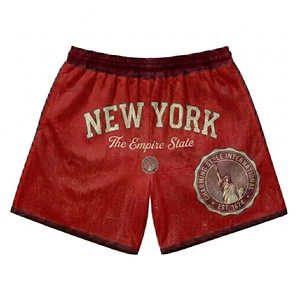 High Quality Elastic Waist Casual Shorts Double-<b>layer</b> Thick Mens Board Shorts Custom Logo Sublimation Men's Mesh Shorts - Product Image 6