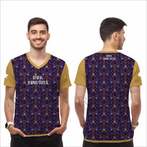 เสื้อยืดผู้ชายทรงหลวมใส่สบายสำหรับฤดูร้อน พิมพ์โลโก้ตามสั่ง MOQ ต่ำ สไตล์โดดเด่น ผ้าฝ้าย 100% คุณภาพสูง - Product Image 3