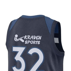 เสื้อบาสเก็ตบอลดีไซน์ล่าสุด ระบายอากาศได้ดี ป้องกันแบคทีเรีย พิมพ์ลายแบบซับลิเมชั่น ปรับแต่งชื่อทีมและหมายเลขได้ - Product Image 5