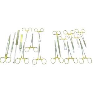 Ensemble de 17 pièces d'équipement dentaire, kit d'instruments chirurgicaux à poignée dorée pour usage médical vétérinaire, orthopédie canine, réutilisable - Product Image 4