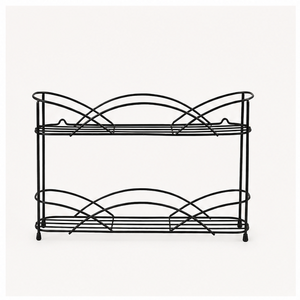 Space Saving Countertop Iron Storage <b>Shelf</b> with Elegant Scroll Pattern Two Tier Organizer for Pantry Kitchen Bathroom and Home - Product Image 4