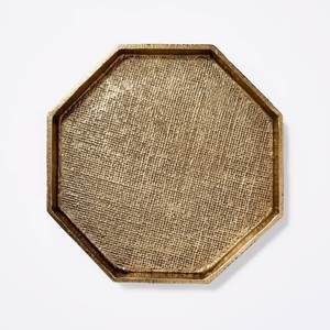 Plateau de service rond en laiton antique, décoratif, en métal, pour thé, café, en-cas, desserts, restaurant, hôtel, traiteur, événements - Product Image 3