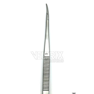 Porte-aiguille courbé Castroviejo en acier inoxydable de qualité supérieure, mâchoires fines de 9 mm, pointes affûtées, 125 mm x 0,8 mm - Product Image 6