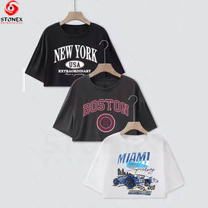 เสื้อยืดครอปแขนสั้นพิมพ์ลายสำหรับผู้หญิง - ผ้าฝ้ายคุณภาพสูง เป็นมิตรกับสิ่งแวดล้อม ปรับแต่งขนาดและสีได้ ระบายอากาศได้ดี - Product Image 1