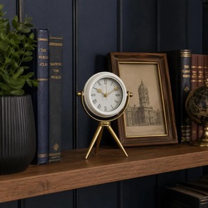 Elegant Luxury Traditional Desk & <b>Mantel</b> <b>Clock</b> with Quartz Movement Silent Operation Hourly Chiming Metal Construction - Product Image 5
