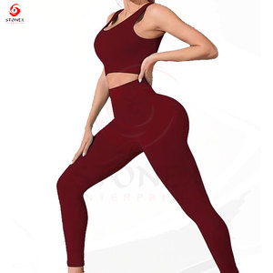 2pcs Nude Yoga Set, Summer <b>Back</b>-Shaping Quick-Dry Fitness Outfit for Women, High-Waist Leggings and Sports Bra Set - Product Image 3