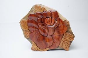 Figurine de chat en bois faite à la main, art d'incrustation, décoration d'intérieur, sculpture animale autoportante, fabriquée au Vietnam - Product Image 3