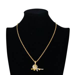 Hiphop Jewelry <b>Men</b> Women Cartoon Grip Gun Charm <b>Necklaces</b> Full Iced Out Diamond <b>Pendant</b> Man Jewelry - Product Image 5