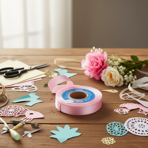 Cinta de satén de 2.5cm x 25 yardas, color rosa, para manualidades y decoraciones - Product Image 2