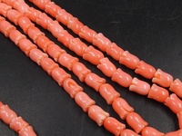 Perle de fleur de tulipe en corail rose traité, 15 pouces, 6x4mm, plante séchée en grotte certifiée par un tiers, pour la fabrication de bijoux PMEGEMSBEADS BK-CR2