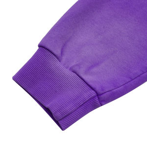 Sudadera con capucha morada de algodón de alto gramaje, lavado ácido y mineral, oversize, estilo vintage streetwear para hombre, personalizada al por mayor - Product Image 4