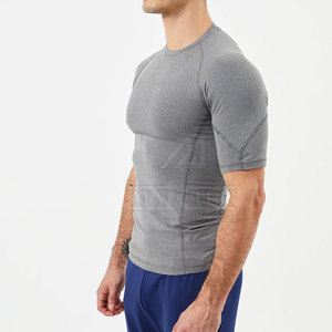 Custom <b>Men</b> <b>Compression</b> <b>Shirts</b> Slim Fit Short Sleeves Moisture Wicking Stretch Eco-Friendly Fitness Workout Sports Wear OEM - Product Image 5