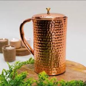 Ensemble de carafes en cuivre pour une culture du service moderne et artistique, ensemble de service d'eau en métal avec verres, durable, réutilisable, pour cuisine et salle à manger - Product Image 5