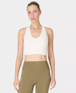 Débardeurs courts pour femmes à blocs de couleur et bordures contrastées, doux, extensibles, coupe ajustée, sans manches, pour l'entraînement et le quotidien, style dos nageur - Product Image 4
