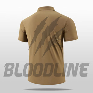 Polo de Manga Corta para Hombre Bloodline, Color Sólido, Tejido de Punto, Secado Rápido, Corte Regular, Marrón - Product Image 6