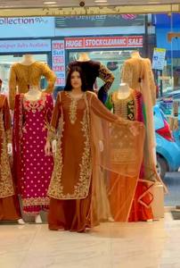 ชุดสาหรี่กะมีซผ้าไหมจีนปักลายหนักพิเศษสำหรับเทศกาลอีด ดีไซน์ใหม่ทันสมัย แห้งเร็ว - Product Image 6