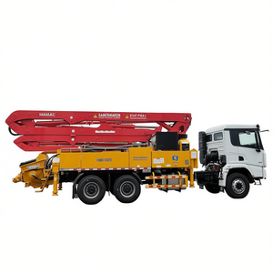 Bomba de Concreto Montada en Camión Amarilla Hamac con Pluma de 46m, Sistema Totalmente Hidráulico, Motor Diésel de 20M/H, Maquinaria de Construcción - Product Image 2