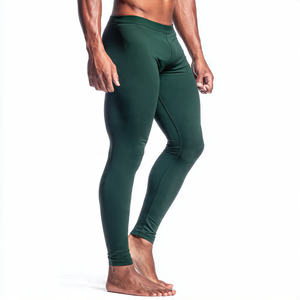 Leggings de compresión para hombre, capa base, para correr, con cintura alta y cordón ajustable, pantalones deportivos para fitness - Product Image 5