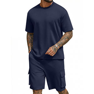 Ensemble court de haute qualité pour homme, plusieurs poches, vêtements d'extérieur d'été, shorts imprimés, respirant, ensemble 2 pièces pour homme - Product Image 1