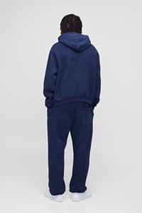 Ensemble de survêtement 2 pièces pour homme en molleton 100 % coton, coupe oversize, avec cordon de serrage, imprimé Hip Hop, poids moyen, hiver, vente en gros - Product Image 4