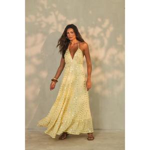 High Quality Women's Sleeveless V-Neck Viscose <b>Boho</b> Party <b>Summer</b> <b>Dress</b> with Embroidery Floor-Length Elegant Design - Product Image 2