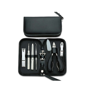 Wholesale 8-Piece German Stainless Steel Manicure Pedicure Kit Nail <b>File</b> Scissor Pusher Beauty Set PU Zipper Case <b>Box</b> Packaging - Product Image 4