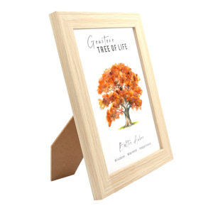 Cadre mural en bois Arbre de Vie avec pierres d'ambre baltique orange, œuvre d'art en cristal faite à la main par l'usine de gemmes de Jaipur - Product Image 5