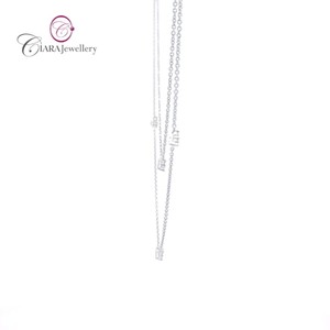 สร้อยคอไข่มุกเพชรธรรมชาติคุณภาพสูงงานทำมือสุดประณีต AU750ทองคำขาว g/vs คุณภาพสูง - Product Image 4