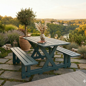 Conjunto de Muebles de Exterior Premium Hechos de Madera Contrachapada de Pino Americano con Revestimiento Resistente a la Intemperie de Alta Calidad - Product Image 2