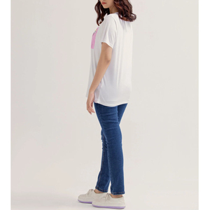 เสื้อยืดแขนยาวคอกลมทรงหลวมผ้าฝ้ายคุณภาพสูงสำหรับผู้หญิง ขายส่ง รับสกรีนโลโก้ ราคาถูก - Product Image 3