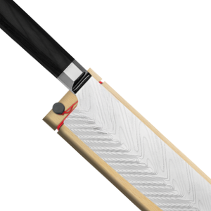 Cuchillo de Chef Nakiri de 6.5 Pulgadas, Hoja Afilada de Acero Inoxidable en Capas, Mango Negro, Estilo Japonés, para Cortar y Rebanar Vegetales - Product Image 4