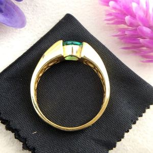 Anillo de Compromiso y Boda para Hombre, Chapado en Oro de 14K, con Esmeralda de 1.5 Quilates, Joyería de Lujo para Fiestas y Regalos de Aniversario - Product Image 4