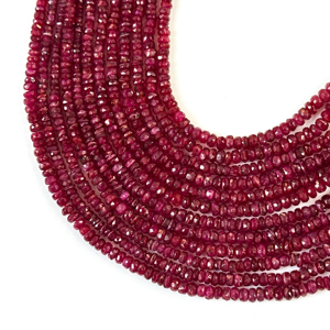 Cuentas facetadas de rubí natural Longido de 2.5 mm a 5 mm, cuentas sueltas de rubí rojo, piedras preciosas, hilo de cuentas de rubí para pulsera - Product Image 5