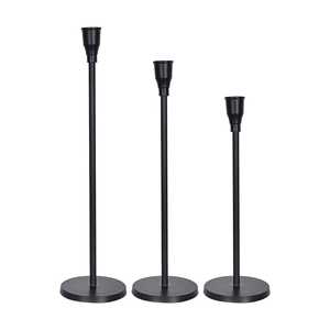 Supports de bougies coniques en aluminium noir, faits à la main, écologiques, pour centre de table de Noël - Product Image 2