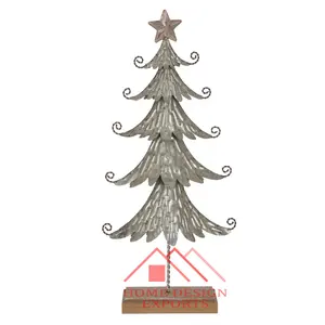 2套树形锤打镀锌圣诞树家居装饰配件金属铁圣诞树畅销书
