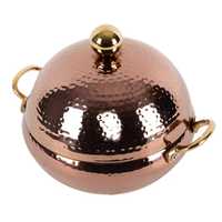 Tajine traditionnel bicolore or et gris martelé en acier inoxydable, chauffe-plat et plat de service conique pour la restauration