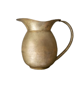 Pichet en métal fait main avec poignée en métal finition argentée, idéal pour le vin, les jus et l'eau – Grande vente - Product Image 6