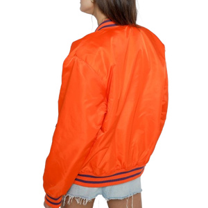 Nouvelle conception de vestes universitaires en satin brodé respirant pour femmes, doublure en polyester enduit - Product Image 2