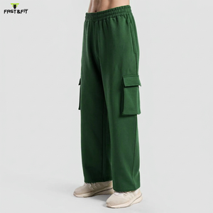 Pantalon de survêtement unisexe personnalisé en toile légère de haute qualité, coupe droite, taille mi-haute, avec logo personnalisé, pour homme - Product Image 1