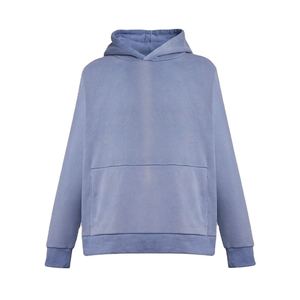 Sweat à capuche avec logo, délavé à l'acide, coupe oversize et carrée, pour homme, effet vieilli, avec strass et cristaux, en mélange de coton basique - Product Image 6