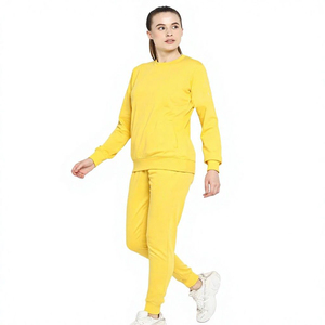 Ensemble de survêtement 2 pièces en coton délavé, personnalisé, décontracté, avec strass, épais, coupe oversize, respectueux de l'environnement, OEM, marque privée - Product Image 1
