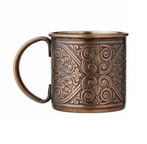 Tasses à boire classiques en cuivre avec une construction durable pour la cuisine, la table à manger et les besoins quotidiens de service de boissons - Product Image 5