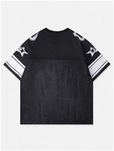 Maillots de football américain personnalisés à col en V et épaules tombantes, style streetwear, pour hommes, 100 % polyester, en maille, avec sublimation - Product Image 2