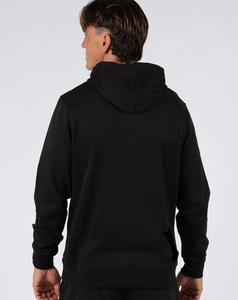 Sweat-shirt à capuche noir uni pour homme, coupe classique, en molleton, décontracté, avec poche avant, respirant, pour l'automne, 300g - Product Image 3