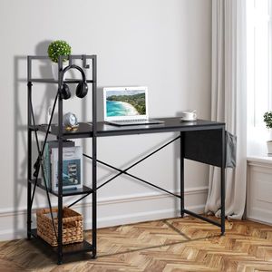Scrivania per Computer Nera 120*60*120cm in Truciolato con Finitura H-Type Non Tessuta, Porta USB, Edizione Triamine 60° Anniversario - Product Image 4
