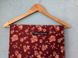 <b>Indian</b> Traditional Maroon Floral Block Print Cotton Fabric Soft Summer Garment Material by Yard - Product Image 6