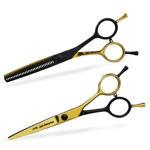 Kit de ciseaux de coiffure 5,5 pouces pour barbier, ciseaux de coupe et d'effilage/texturisation en acier inoxydable pour la coiffure - Product Image 1