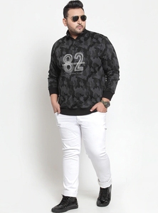 Sweat-shirt à col zippé camouflage pour homme, coupe classique, logo imprimé, tricoté, décontracté, pour l'automne - Product Image 1