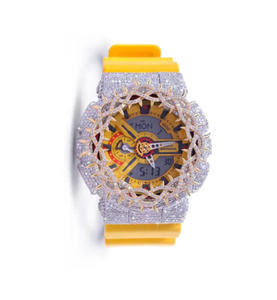 Montre de luxe à la mode, boîtier en acier inoxydable serti de diamants, bracelet en acier inoxydable avec moissanite, résistance à l'eau 10 bars, personnalisable - Product Image 1