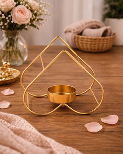 Golden Heart Shape Metal <b>Tea</b> Light Candle Holder for Home Decor Decorative Metal Candle <b>Stand</b> Dining & Festive Decor - Product Image 2